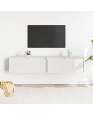 Armoires murales 2 pcs Blanc 80x30x35 cm Bois de pin massif | Mobilier & Déco