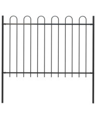 Clôture de jardin avec dessus en cerceau Acier 1,8 m Noir | Mobilier & Déco