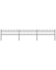Clôture de jardin avec dessus en cerceau Acier 5,1 x 0,6 m Noir | Mobilier & Déco