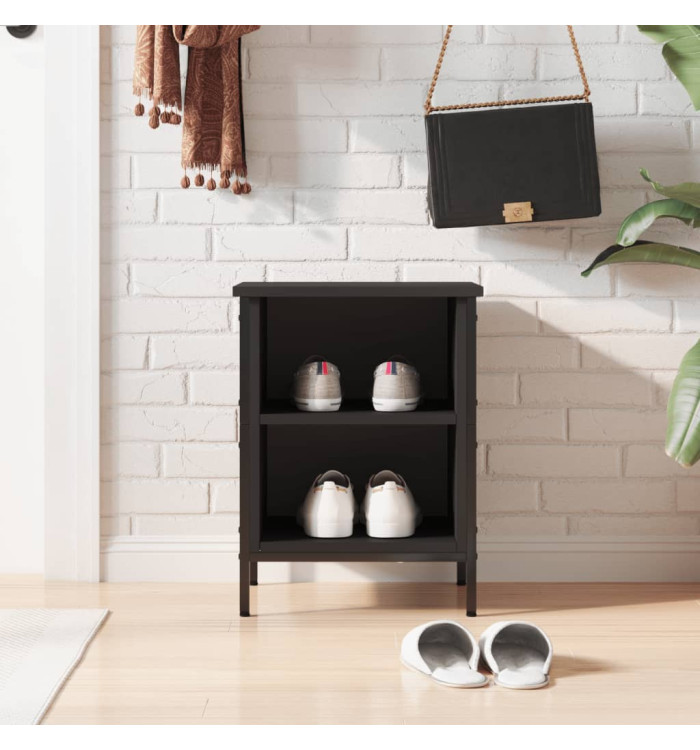 Armoire à chaussures noir 38x35x50 cm bois d'ingénierie | Mobilier & Déco