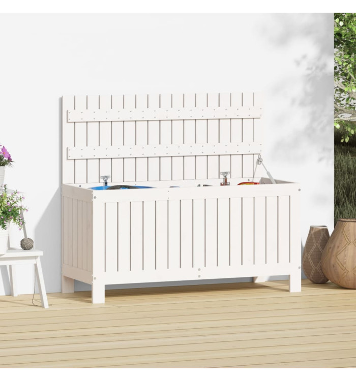 Boîte de rangement de jardin Blanc 108x42,5x54 cm Bois de pin | Mobilier & Déco