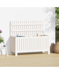 Boîte de rangement de jardin Blanc 108x42,5x54 cm Bois de pin | Mobilier & Déco