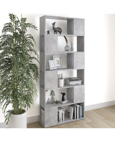 Bibliothèque/Séparateur de pièce Gris béton Bois d'ingénierie | Mobilier & Déco