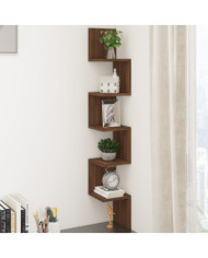 Étagère d'angle murale Chêne brun 20x20x127,5cm Bois ingénierie | Mobilier & Déco