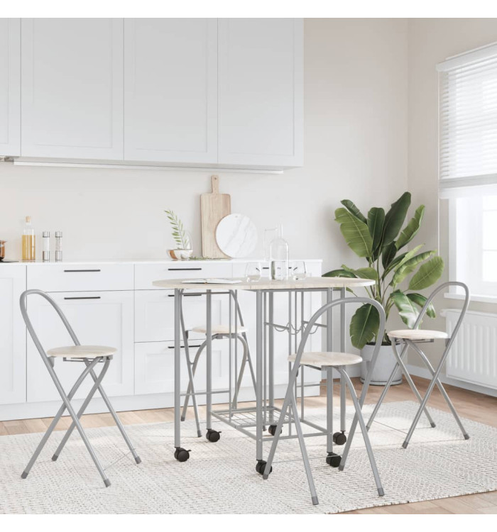 Ensemble de salle à manger pliable 5 pièces MDF | Mobilier & Déco