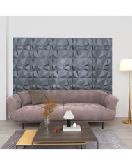Panneaux muraux 3D 48 pcs 50x50 cm gris diamant 12 m² | Mobilier & Déco