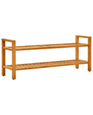 Étagère à chaussures à 2 niveaux 100x27x40 cm Chêne massif | Mobilier & Déco