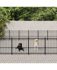 Chenil d'extérieur pour chiens Acier 33,87 m² | Mobilier & Déco