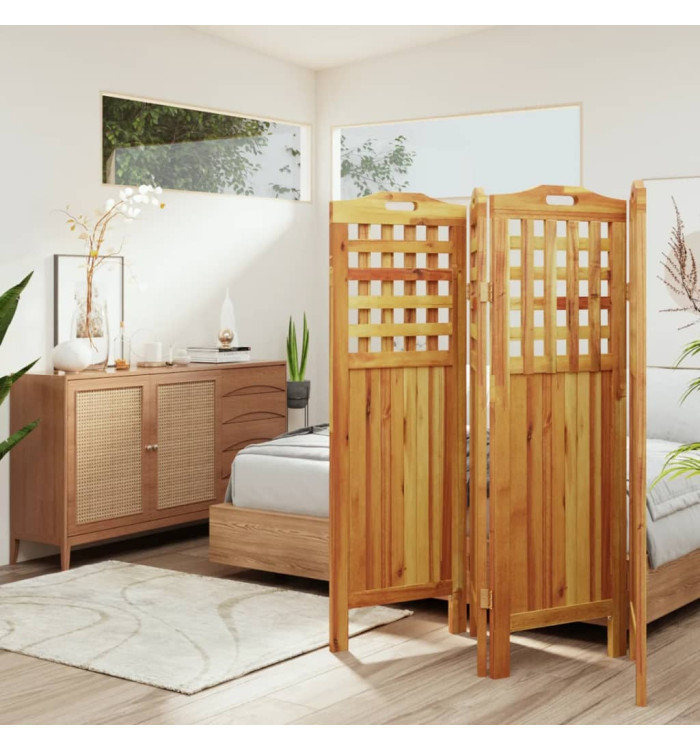 Cloison de séparation 4 panneaux 162x2x115 cm Bois d'acacia | Mobilier & Déco