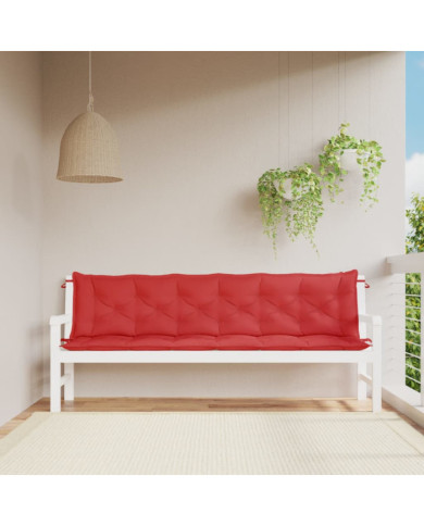 Coussins de banc jardin lot de 2 rouge 200x50x7 cm tissu Oxford | Mobilier & Déco