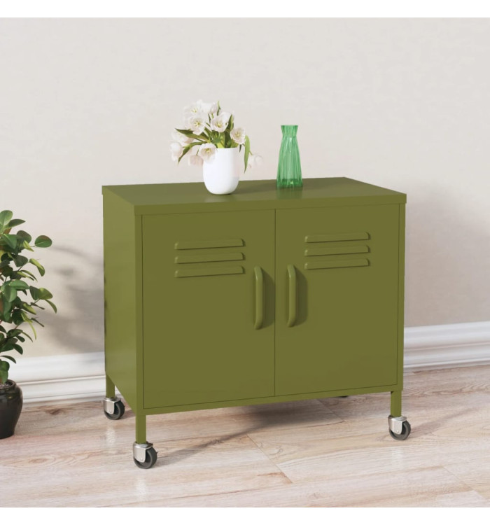 Armoire de rangement Vert olive 60x35x56 cm Acier | Mobilier & Déco