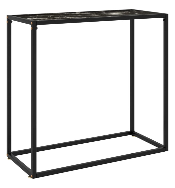Table console Noir 80x35x75 cm Verre trempé | Mobilier & Déco