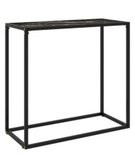 Table console Noir 80x35x75 cm Verre trempé | Mobilier & Déco