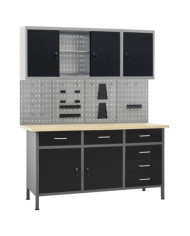 Établi avec 4 panneaux muraux et 2 armoires | Mobilier & Déco