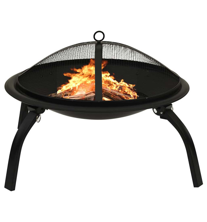 Foyer et barbecue avec tisonnier 2 en 1 56x56x49 cm Acier | Mobilier & Déco