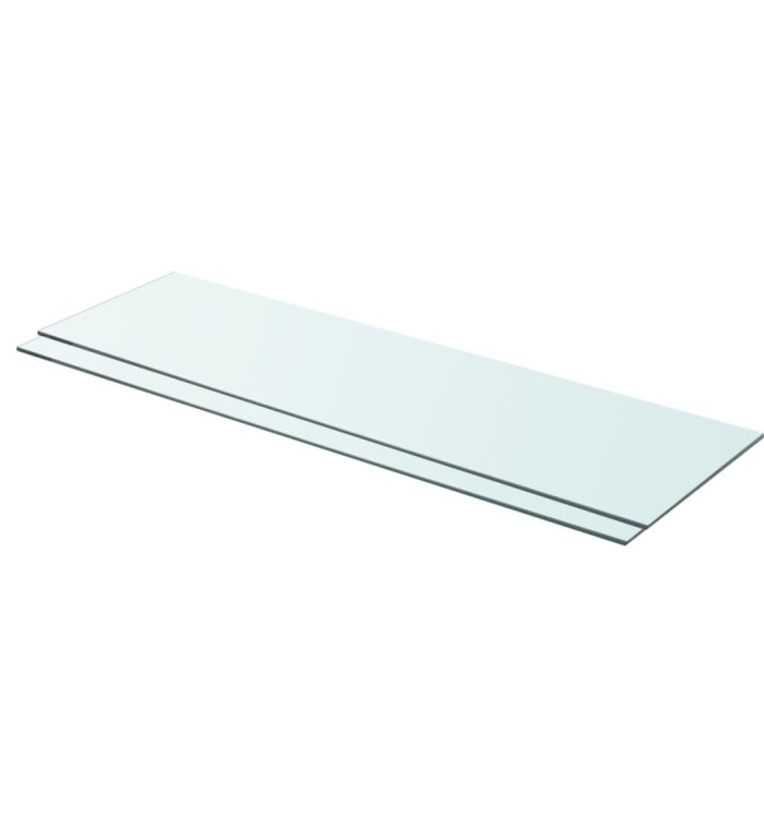 Panneaux d'étagère 2 pcs Verre Transparent 90 x 25 cm | Mobilier & Déco