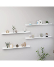 Étagères murales 4 pcs Blanc 100x9x3 cm | Mobilier & Déco