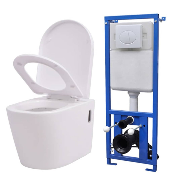 Toilette murale avec réservoir caché Céramique Blanc | Mobilier & Déco