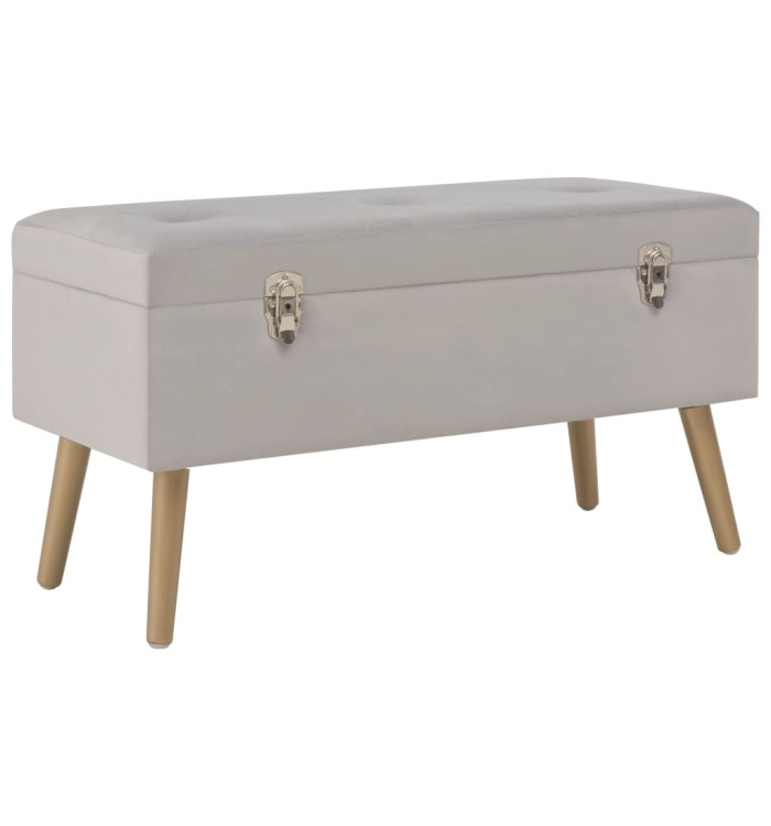 Banc avec compartiment de rangement 80 cm Gris Velours | Mobilier & Déco