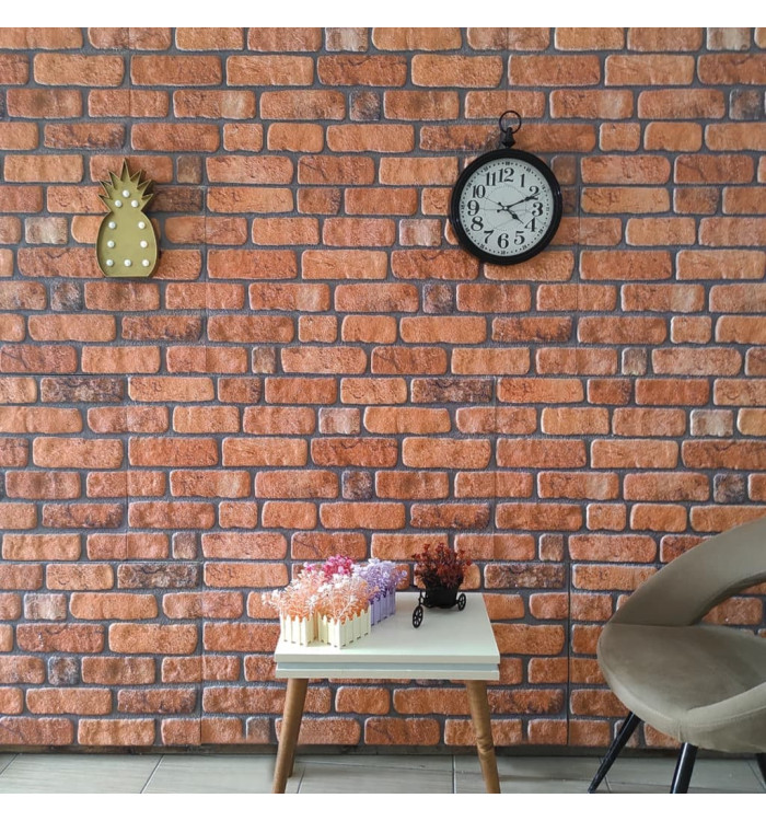 Panneaux muraux 3D au design de brique terre cuite 10 pcs EPS | Mobilier & Déco