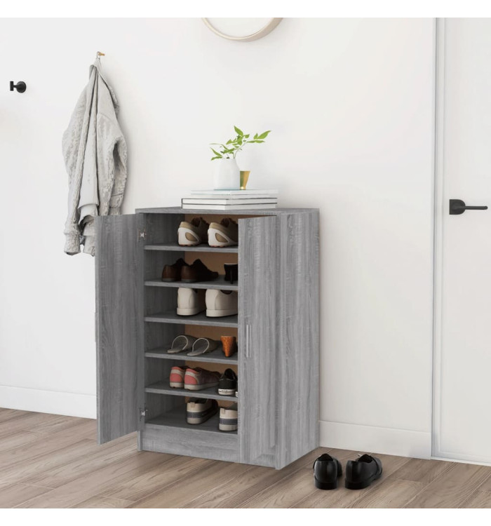 Meuble à chaussures Sonoma gris 60x35x92 cm Bois d'ingénierie | Mobilier & Déco