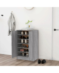 Meuble à chaussures Sonoma gris 60x35x92 cm Bois d'ingénierie | Mobilier & Déco