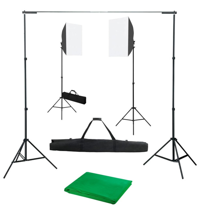 Kit de studio photo avec boîtes à lumière et toile de fond | Mobilier & Déco
