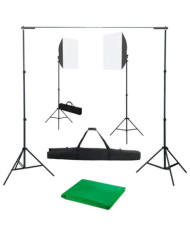Kit de studio photo avec boîtes à lumière et toile de fond | Mobilier & Déco