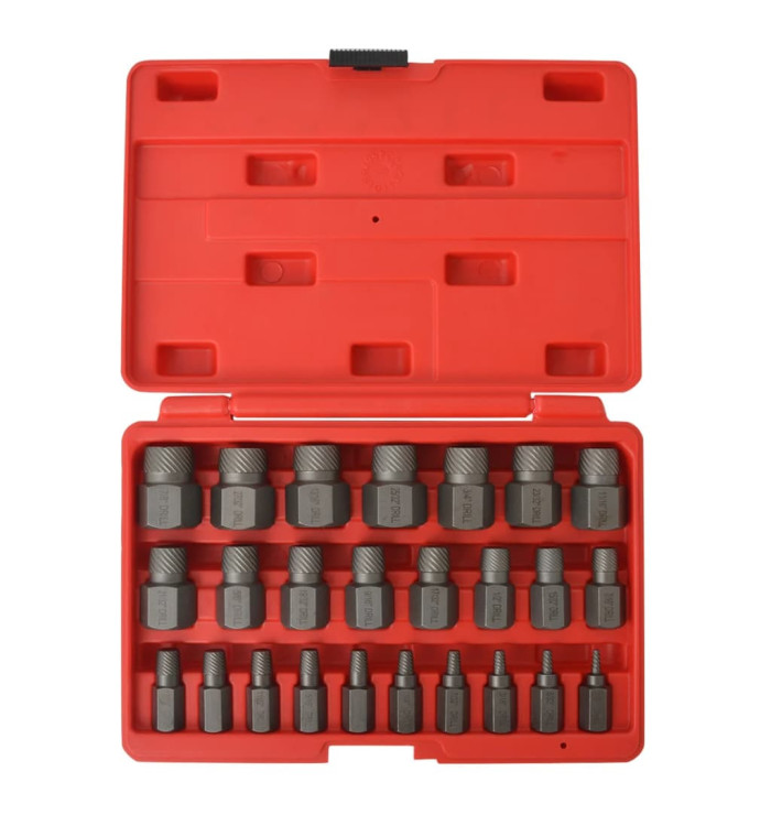 Kit d'extracteurs de vis à cannelures multiples Acier 25 pièces | Mobilier & Déco