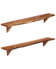 Étagères murales 2 pcs 110x20x18 cm bois massif d'acacia | Mobilier & Déco