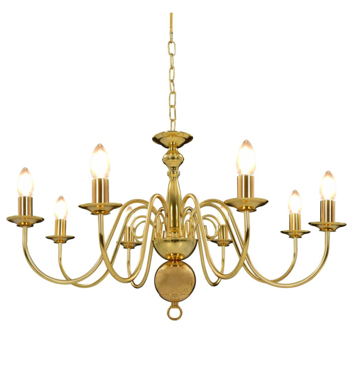 Lustre Doré 8 ampoules E14 | Mobilier & Déco