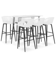 Ensemble de bar 7 pcs Blanc | Mobilier & Déco