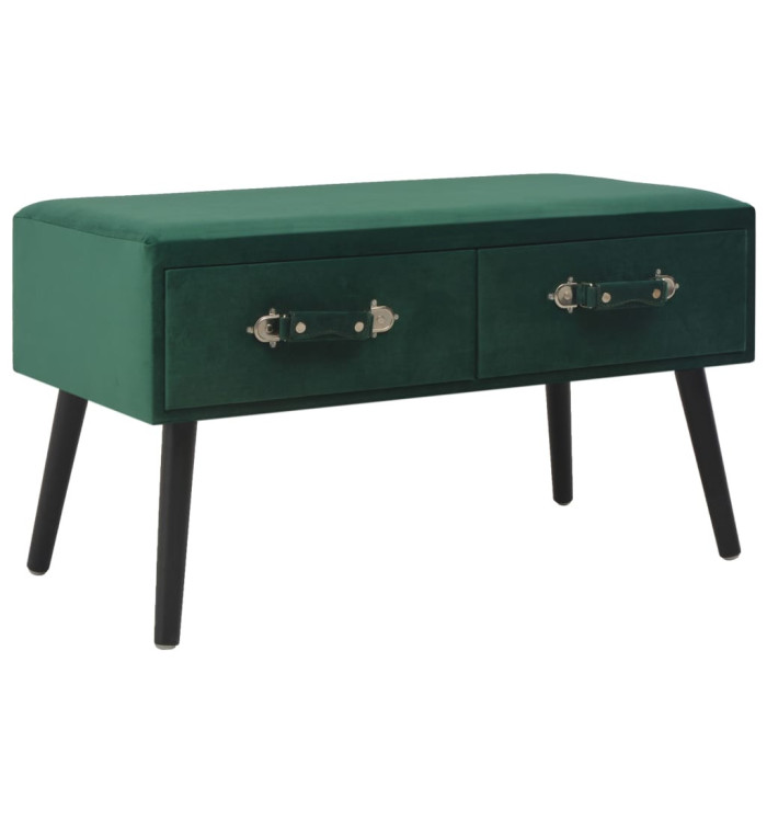 Banc avec tiroirs 80 cm Vert Velours | Mobilier & Déco