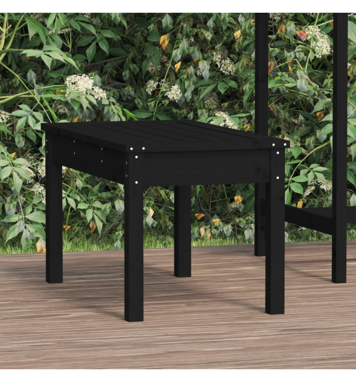 Banc de jardin noir 80x44x45 cm bois massif de pin | Mobilier & Déco