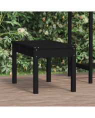 Banc de jardin noir 80x44x45 cm bois massif de pin | Mobilier & Déco