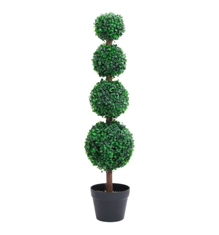 Plante de buis artificiel avec pot Forme de boule Vert 90 cm | Mobilier & Déco