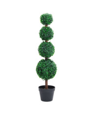 Plante de buis artificiel avec pot Forme de boule Vert 90 cm | Mobilier & Déco