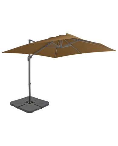 Parasol de jardin avec base portable taupe | Mobilier & Déco