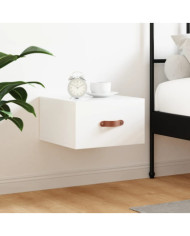 Table de chevet murale blanc brillant 35x35x20 cm | Mobilier & Déco