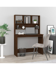 Bureau et étagères Chêne marron 102x45x148 cm Bois d'ingénierie | Mobilier & Déco