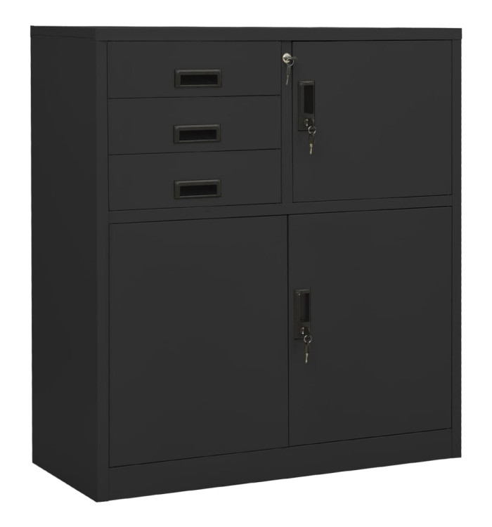 Armoire de bureau Anthracite 90x40x102 cm Acier | Mobilier & Déco