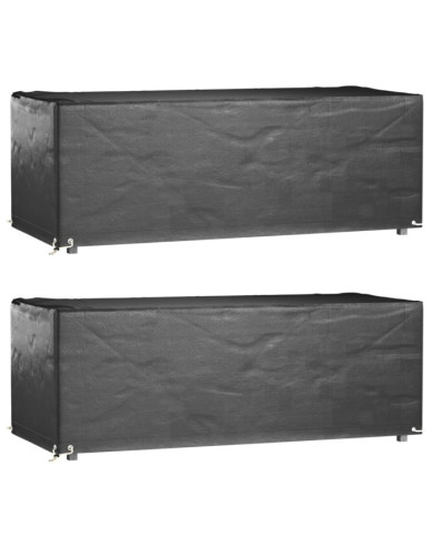 Housses salon de jardin 2pcs 8œillets 192x82x65cm rectangulaire | Mobilier & Déco