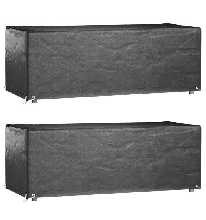 Housses salon de jardin 2pcs 8œillets 192x82x65cm rectangulaire | Mobilier & Déco