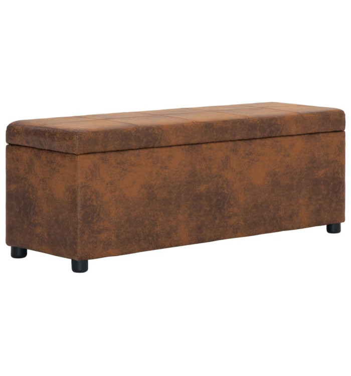 Banc avec compartiment de rangement 116 cm Marron Similicuir | Mobilier & Déco
