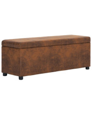 Banc avec compartiment de rangement 116 cm Marron Similicuir | Mobilier & Déco