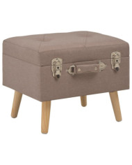 Tabouret de rangement 40 cm Marron Tissu | Mobilier & Déco