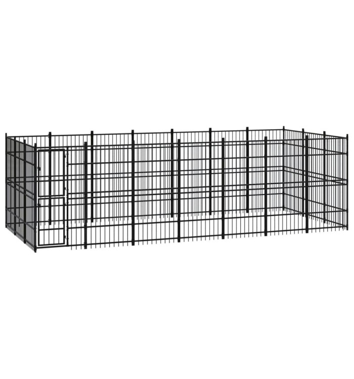 Chenil d'extérieur pour chiens Acier 19,35 m² | Mobilier & Déco