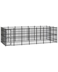 Chenil d'extérieur pour chiens Acier 19,35 m² | Mobilier & Déco