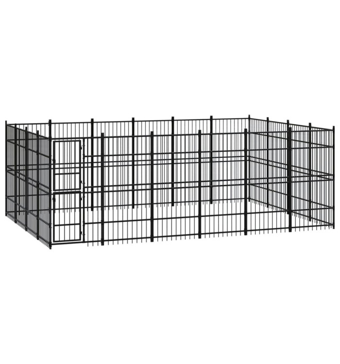 Chenil d'extérieur pour chiens Acier 22,12 m² | Mobilier & Déco