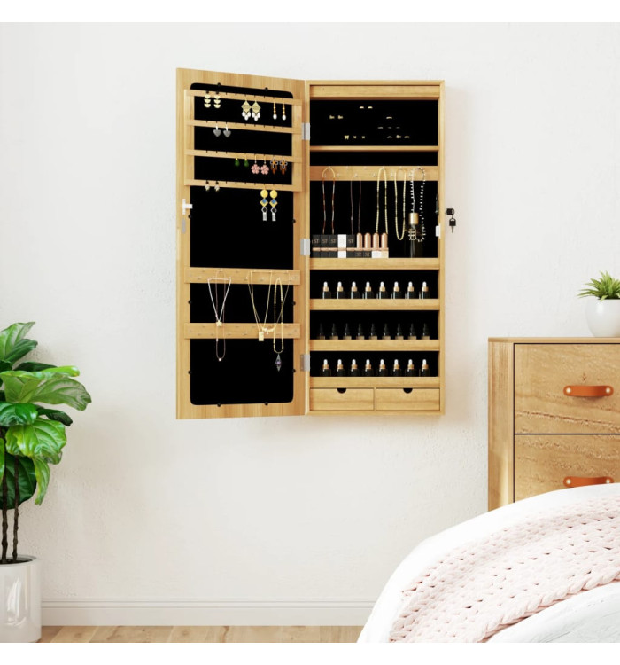 Armoire à bijoux avec miroir et éclairage LED mural | Mobilier & Déco